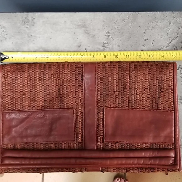 Vintage Rare handmade Roberto Desiderio brown woven leather bag